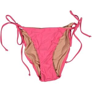 J.‎ Crew Curved-waist cheeky string bikini bottom with beads in Tea Rose M NWT